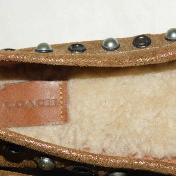 Coach Leather Loafers With Charms And Studs Around The Shoe Size 6B - Picture 7 of 9